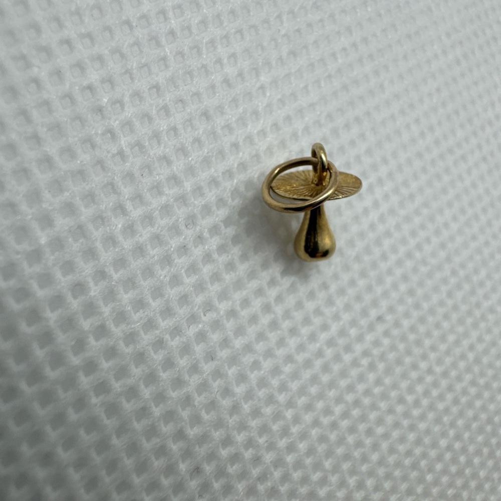 14K Yellow Gold Cute Baby Pacifier Binky Necklace Pendant Bracelet Charm - Picture 6 of 11